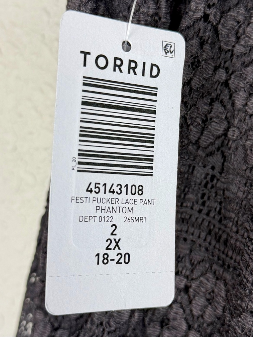 Torrid Festi Pucker Lace Wide Leg Pants 2X Black Lined Festival Boho Beach NWT - Picture 7 of 7